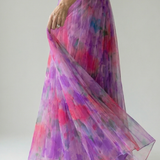 Isaltina™ | Vestido maxi transpassado com efeito degradé e alças finas