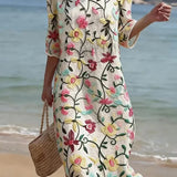 Vestido casual para mulher com padrão floral