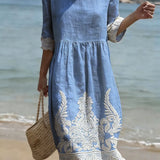 Vestido casual de senhora com estampado floral