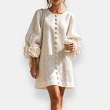 Margarida™ | Vestido com Flores em Relevo