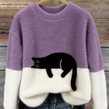 Carolina™ | Camisola Oversize Elegante com Gato