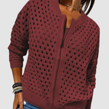 Auriana™ | Cardigan Rendado em Malha Suave