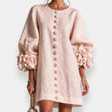Margarida™ | Vestido com Flores em Relevo