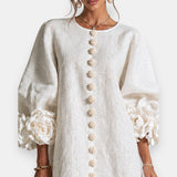 Margarida™ | Vestido com Flores em Relevo