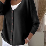 Camélia™ | Cardigan em Malha Abotoado com Silhueta Estruturada