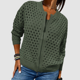 Auriana™ | Cardigan Rendado em Malha Suave