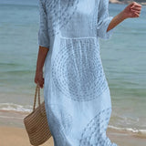 Vestido casual bordado de senhora