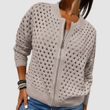 Auriana™ | Cardigan Rendado em Malha Suave
