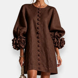 Margarida™ | Vestido com Flores em Relevo