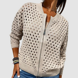 Auriana™ | Cardigan Rendado em Malha Suave