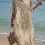 Vestido casual bordado de senhora