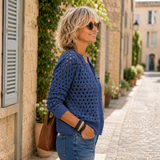 Auriana™ | Cardigan Rendado em Malha Suave