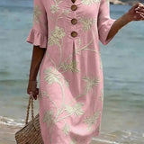 Vestido casual de senhora com estampado floral