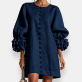 Margarida™ | Vestido com Flores em Relevo