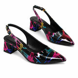Karthleen™ | Sapatos de salto alto grosso com padrão geométrico