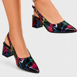 Karthleen™ | Sapatos de salto alto grosso com padrão geométrico