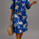 Vestido casual de senhora com estampado floral