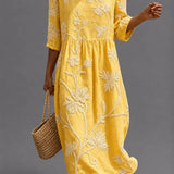 Vestido casual de senhora com padrão floral