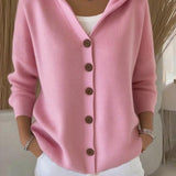 Josefina™ | Cardigan em Algodão com Botões Contrastantes