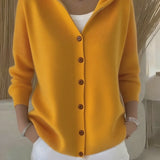 Josefina™ | Cardigan em Algodão com Botões Contrastantes
