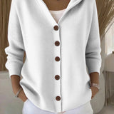 Josefina™ | Cardigan em Algodão com Botões Contrastantes