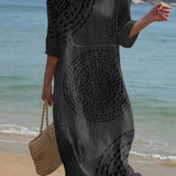 Vestido casual bordado de senhora