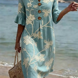 Vestido casual de senhora com estampado floral