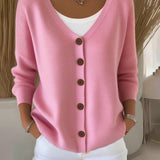 Camélia™ | Cardigan em Malha Abotoado com Silhueta Estruturada