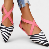 Fenna™ | Sabrinas com Padrão de Zebra e Tiras Cruzadas