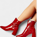 Vivi™ | Botas Vermelhas com Salto Grosso