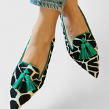 Filomena™ | Mocassins elegantes com biqueira pontiaguda e design bicolor