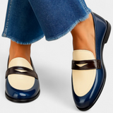 Claudia™ | Mocassins Bicolores de Estilo Intemporal