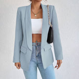 Blazer Aberto à Frente de Manga Comprida para Mulher | Elegante
