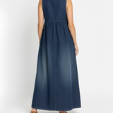 Genoveva™ | Vestido maxi de ganga lavado com alças