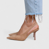Leonor™ | Sapato slingback de salto fino e biqueira pontiaguda