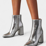 Rimena™ | Botins Metálicos Prateados