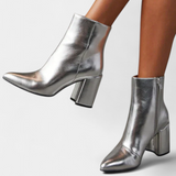 Rimena™ | Botins Metálicos Prateados